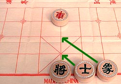 move of the early advisor or guard, and elepahnt or minister, in xiangqi (Chinese chess)