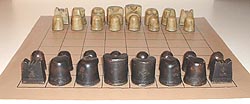 a reproduction of a typical shatranj chess set